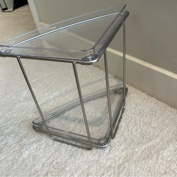 Two Tier Clear Corner Shelves - Set of 2 - Picture 6 of 16